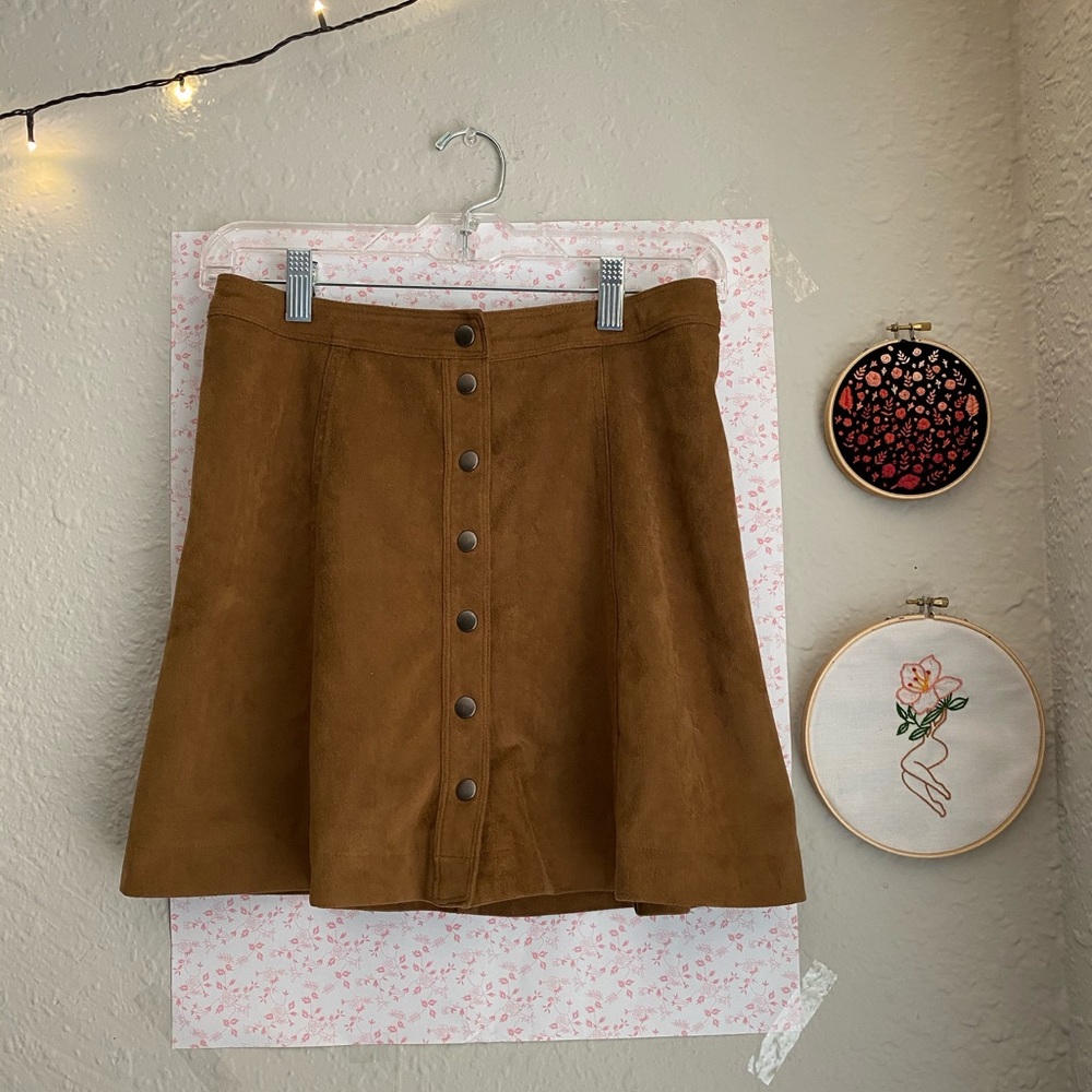 ABERCROMBIE & FITCH BROWN SUEDE SKIRT